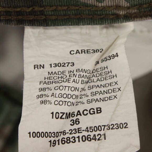 Wrangler Cargo Shorts Mens 36 Green Camo Cotton - Picture 3 of 8